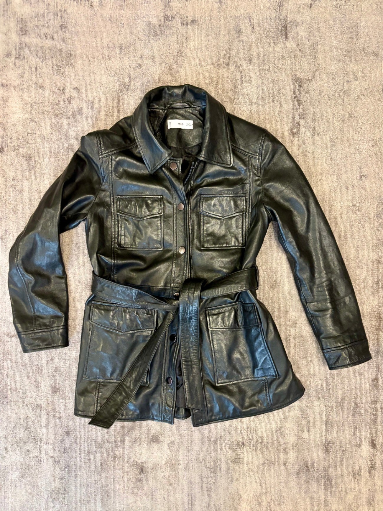 Mango Lederjacke M Schwarz