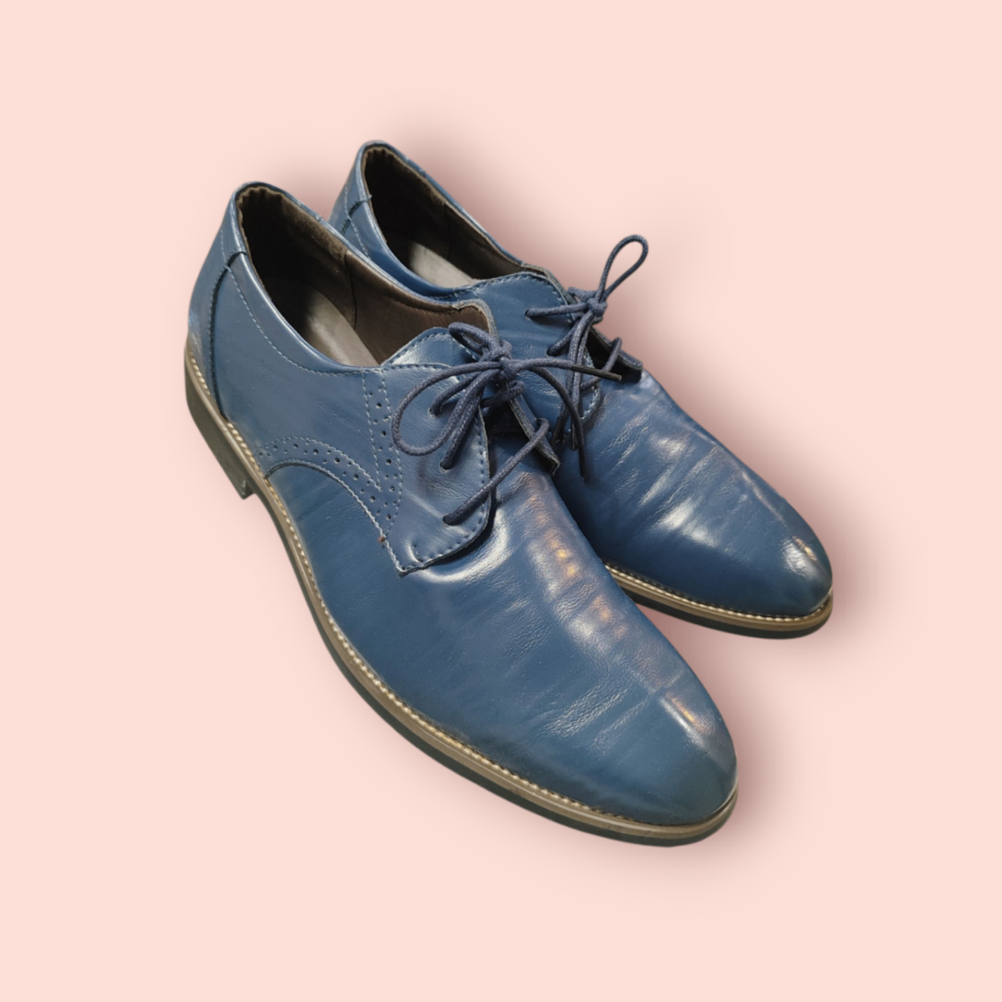 Fashion Lederschuhe 46 Blau