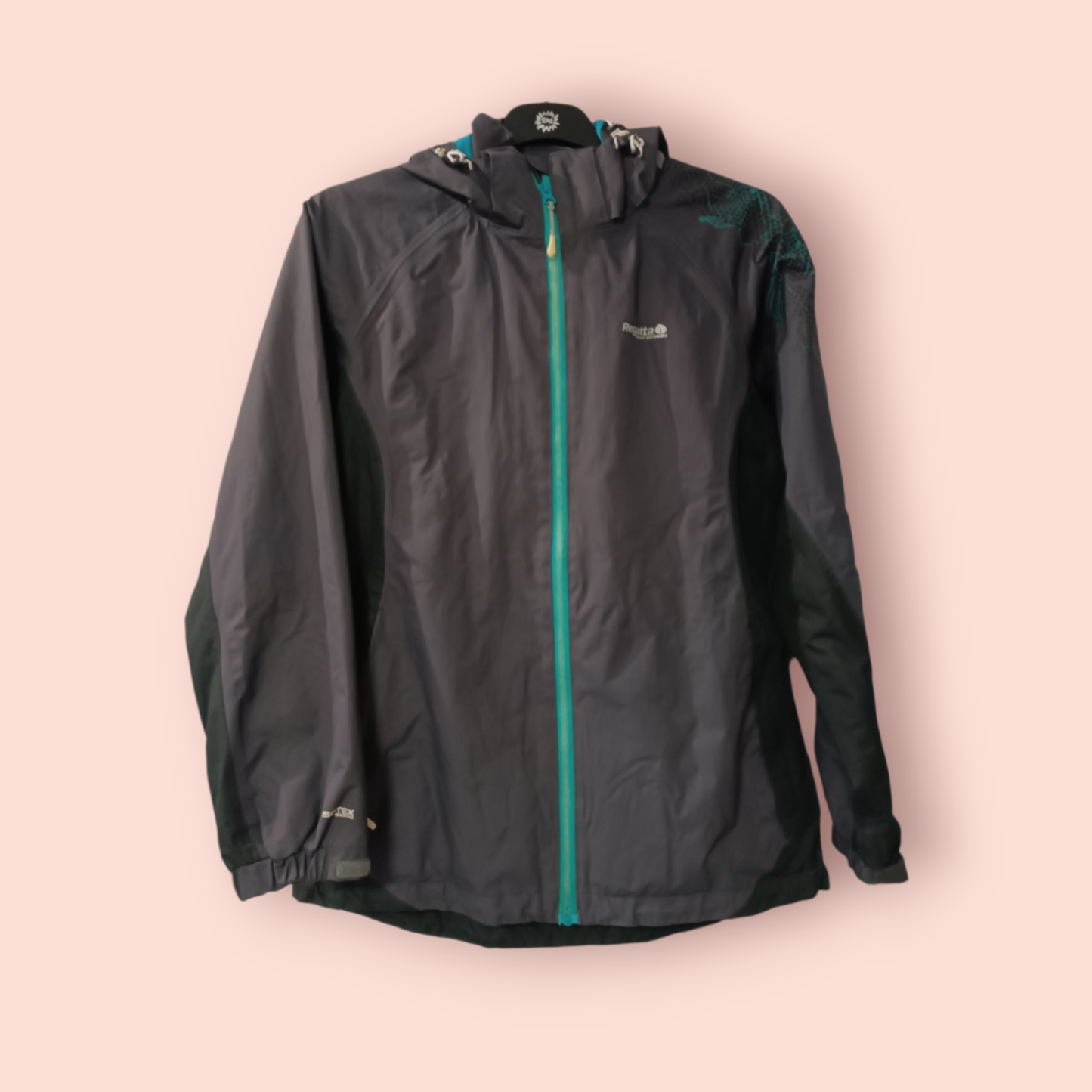 Regatta Kapuzenjacke S Grau mit Türkis