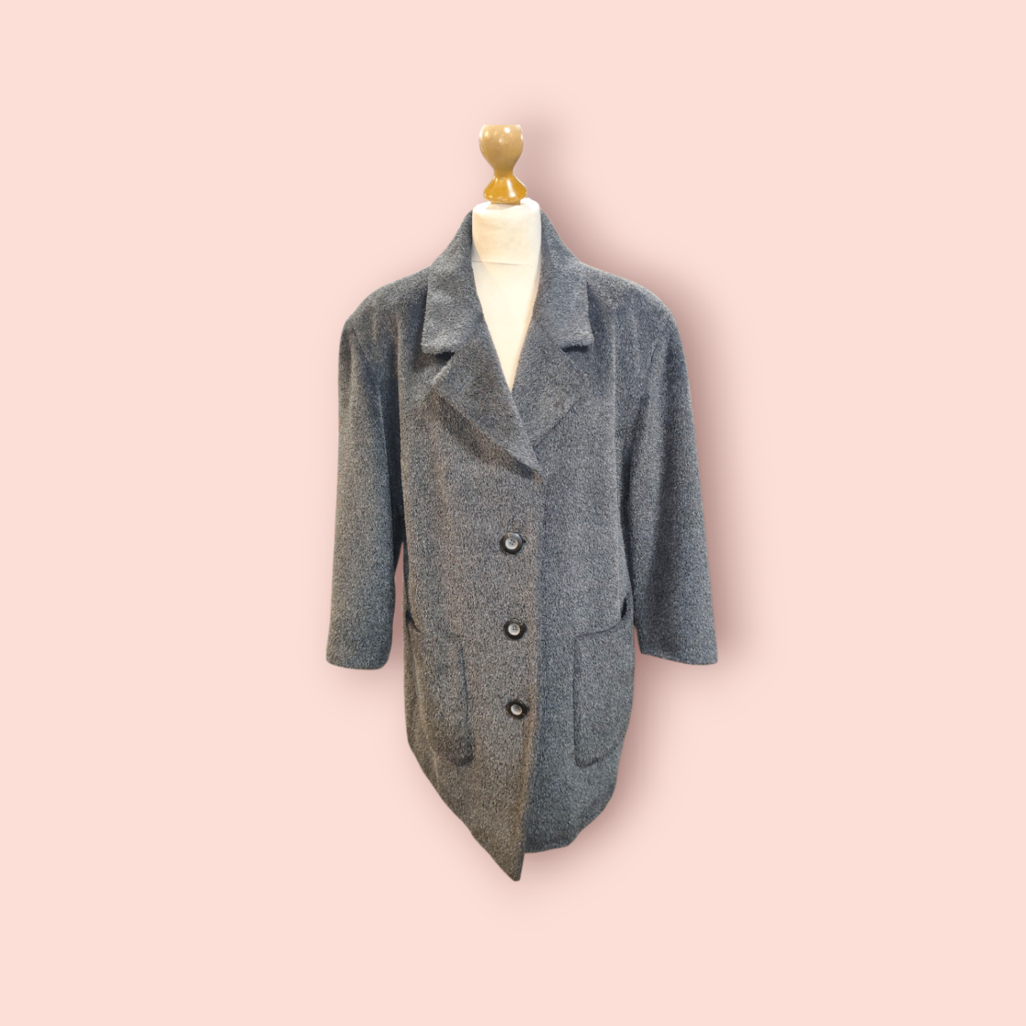 Goldix Mantel L Grau Schurwolle