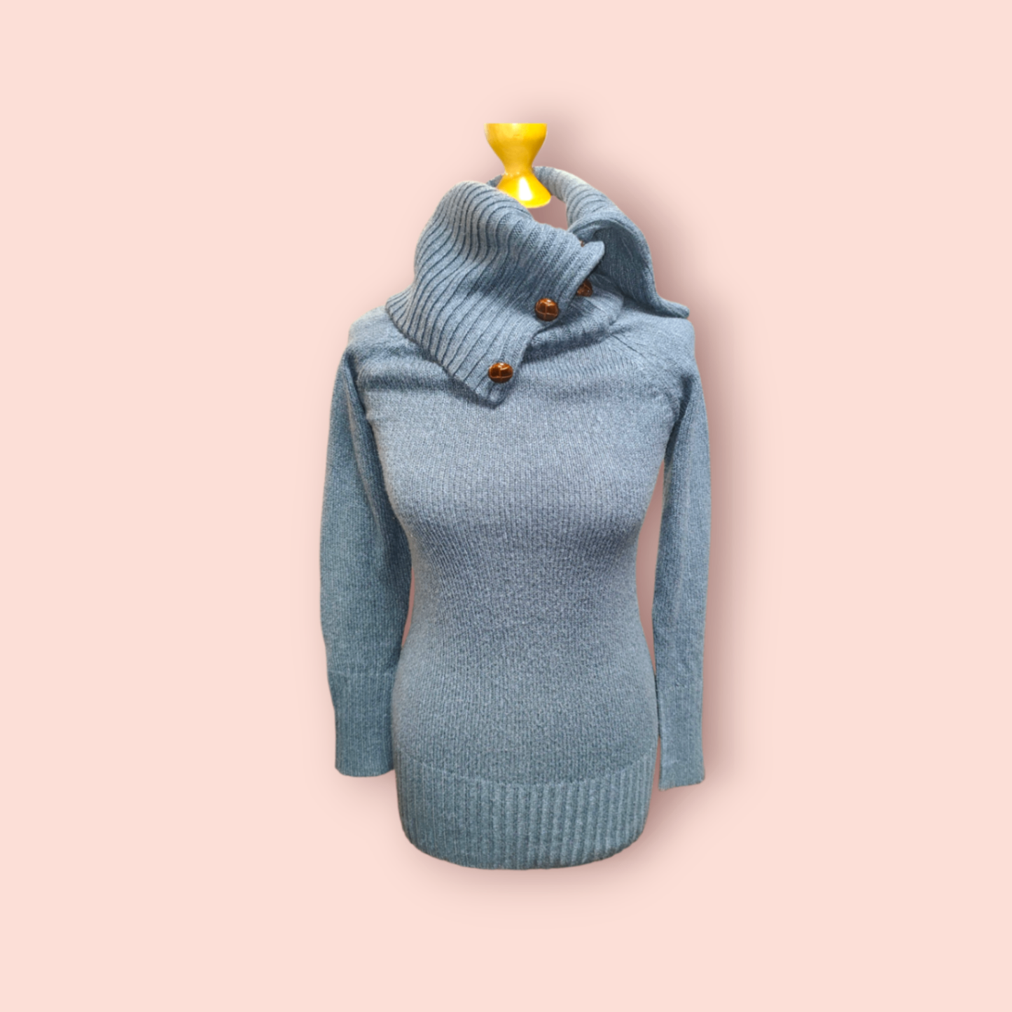 Only Pullover S Dunkler Strick mit Knöpfen