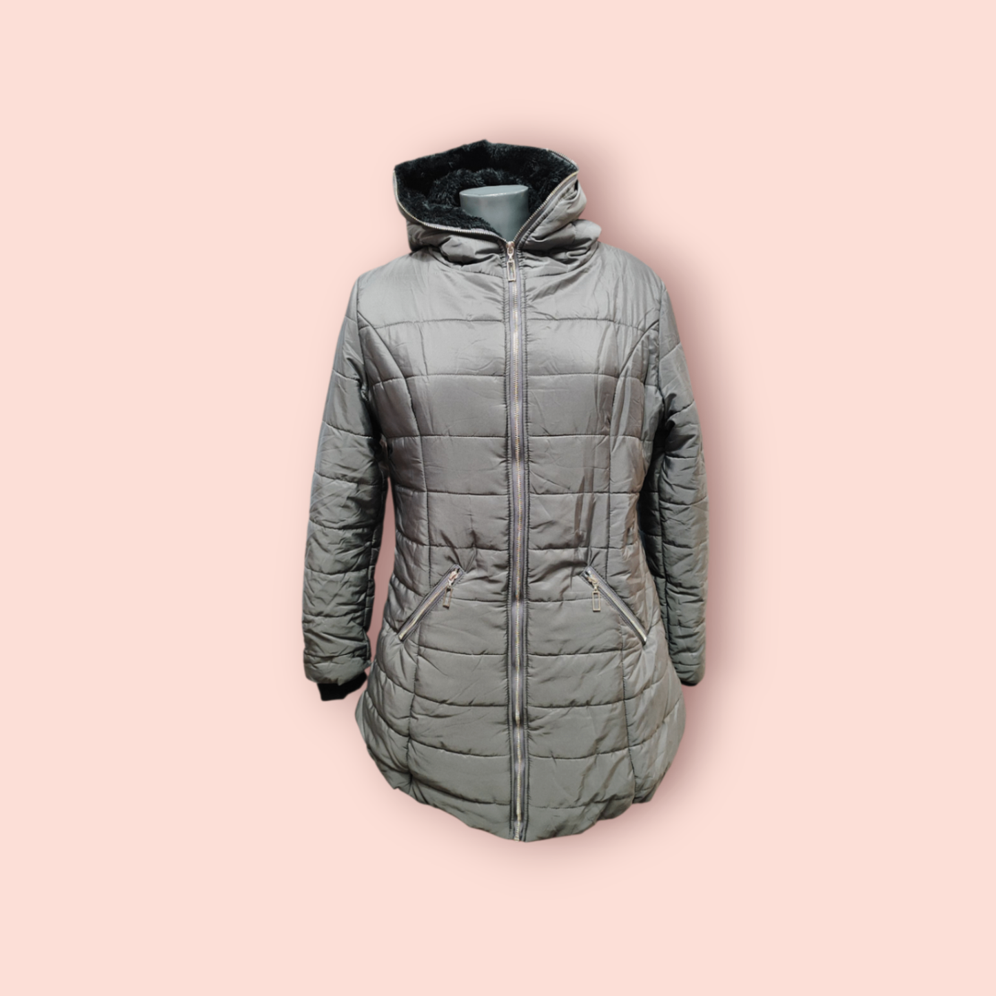 Jacke XL Grau mit schwarzem Innenfutter