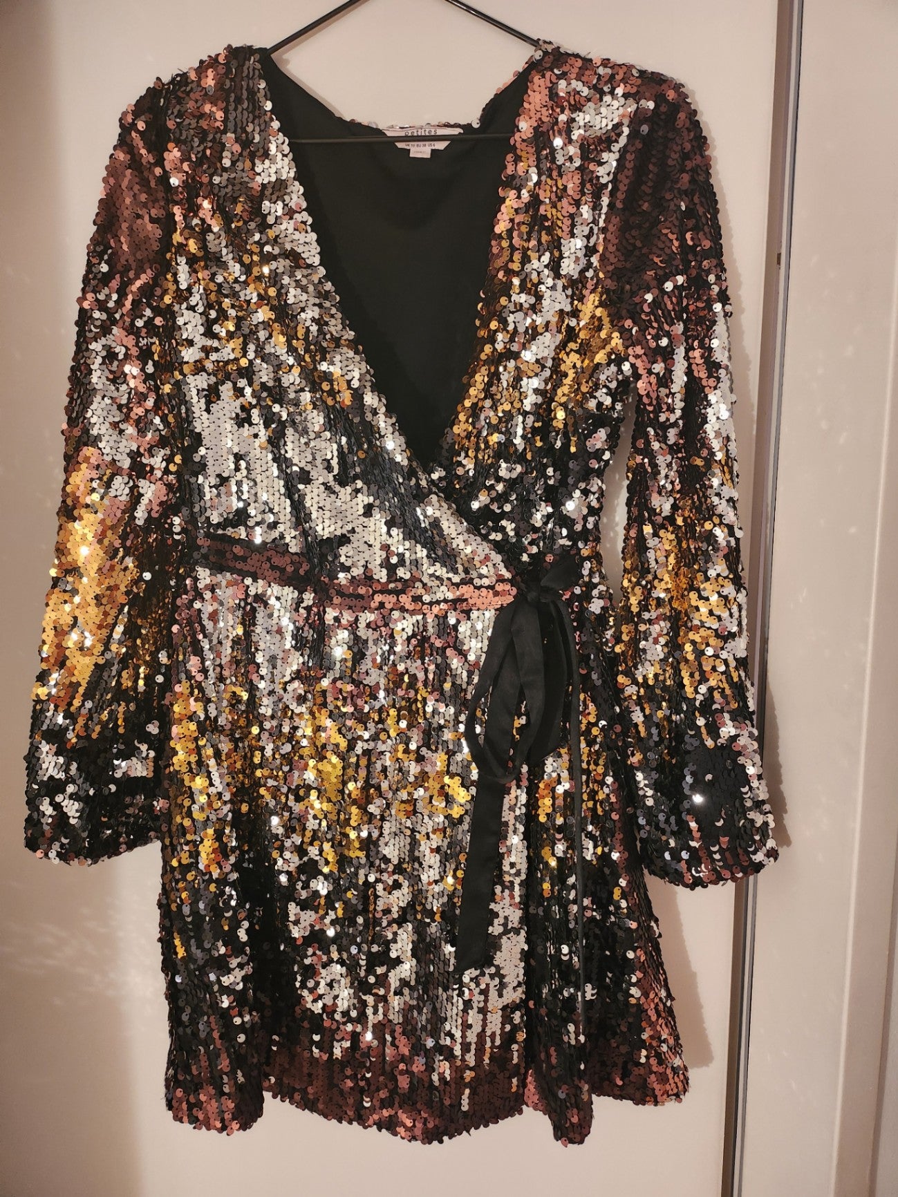 Miss Selfridge Kleid 38 Mehrfarbig (Gold, Schwarz, Rose, Silber)