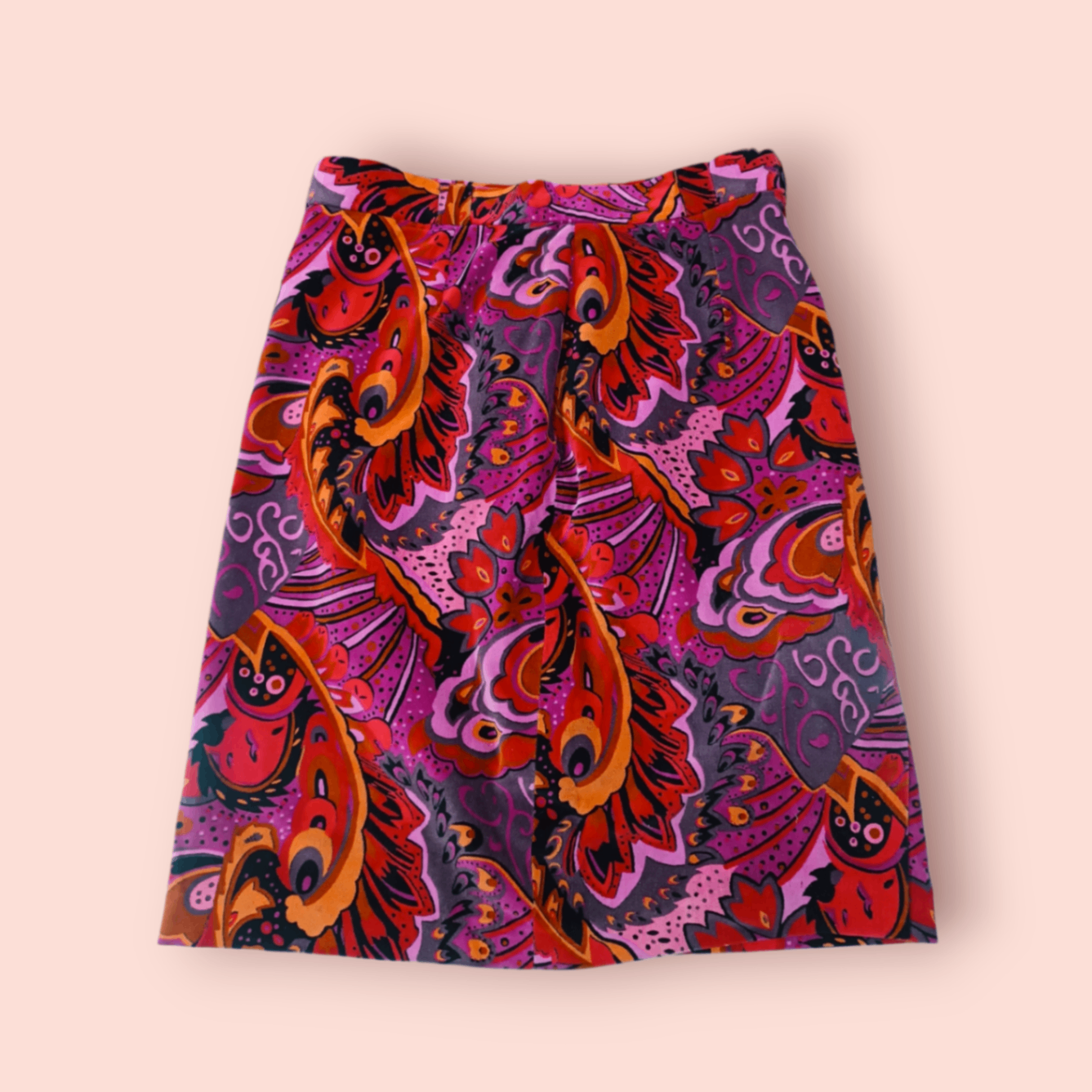 Baumwoll-Rock S Bunt gemustert (rot, orange, lila)