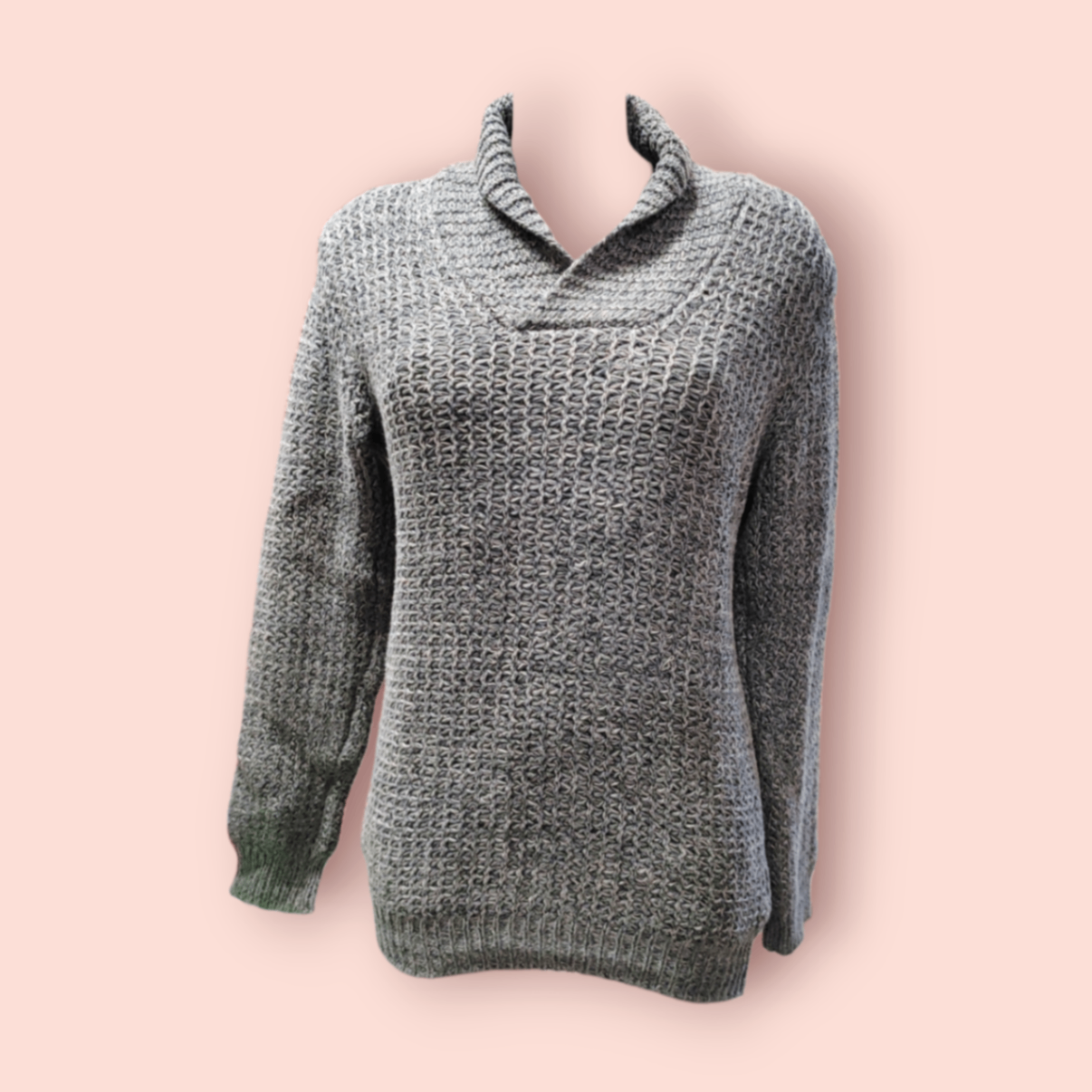 Rebel Pullover S Grau Strickmuster
