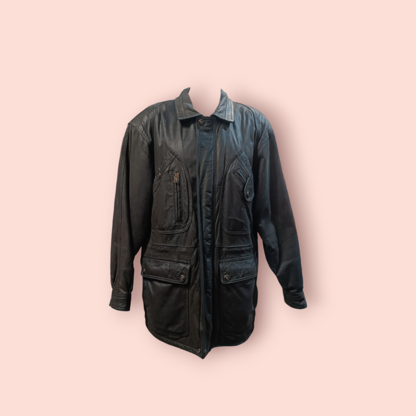 Lederjacke XL Schwarz