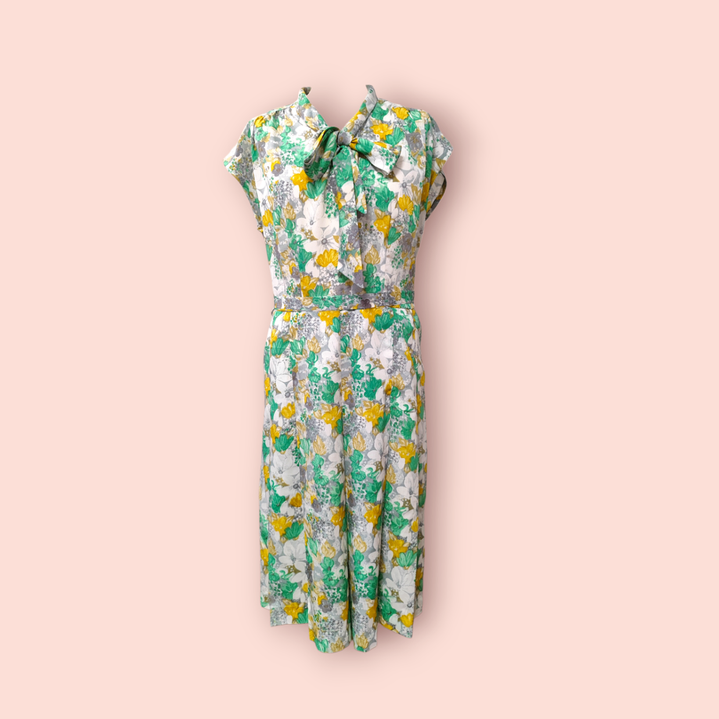 Kleid XL Floral-Print (Gelb-Grün Töne)