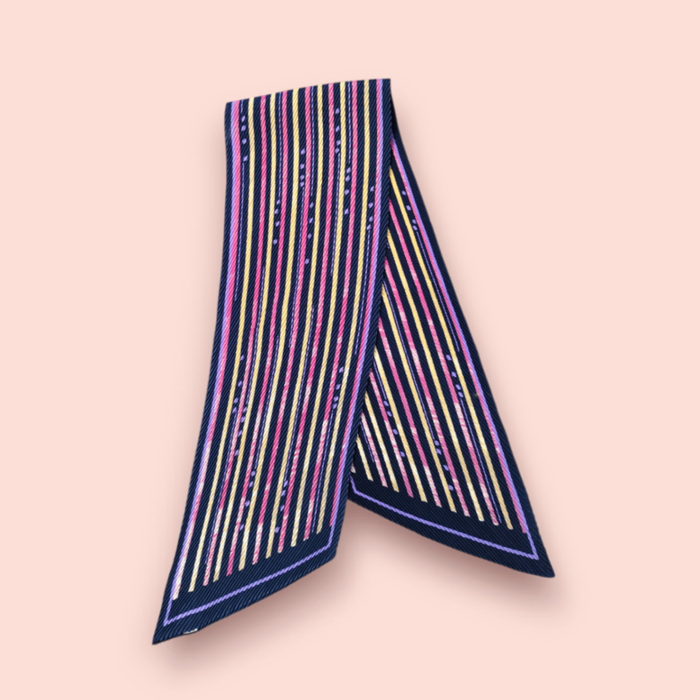 Schal Pink, Violett, Gelb Gestreift