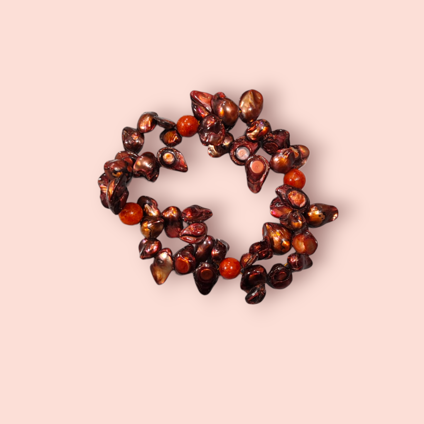 Armband Koralle, Zuchtperlen