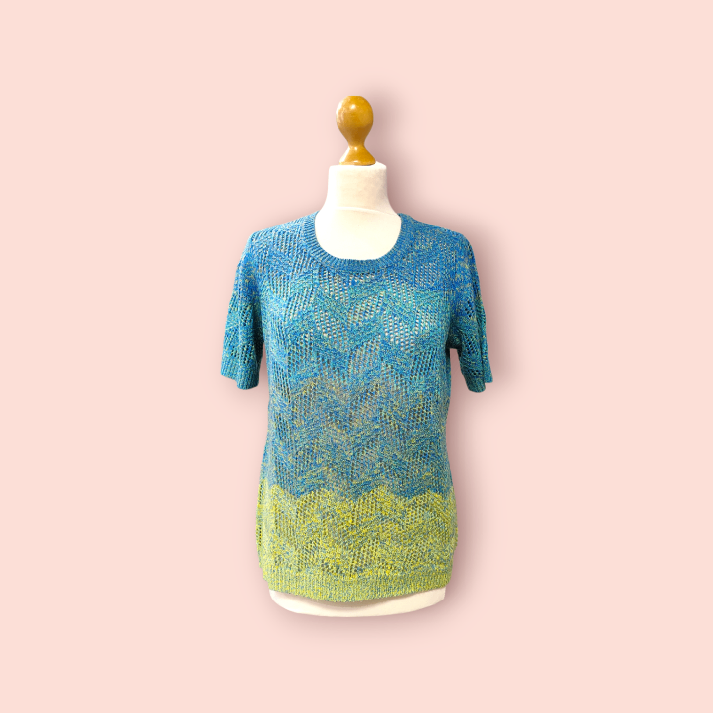 T-Shirt M Blau-Grün (Strick)