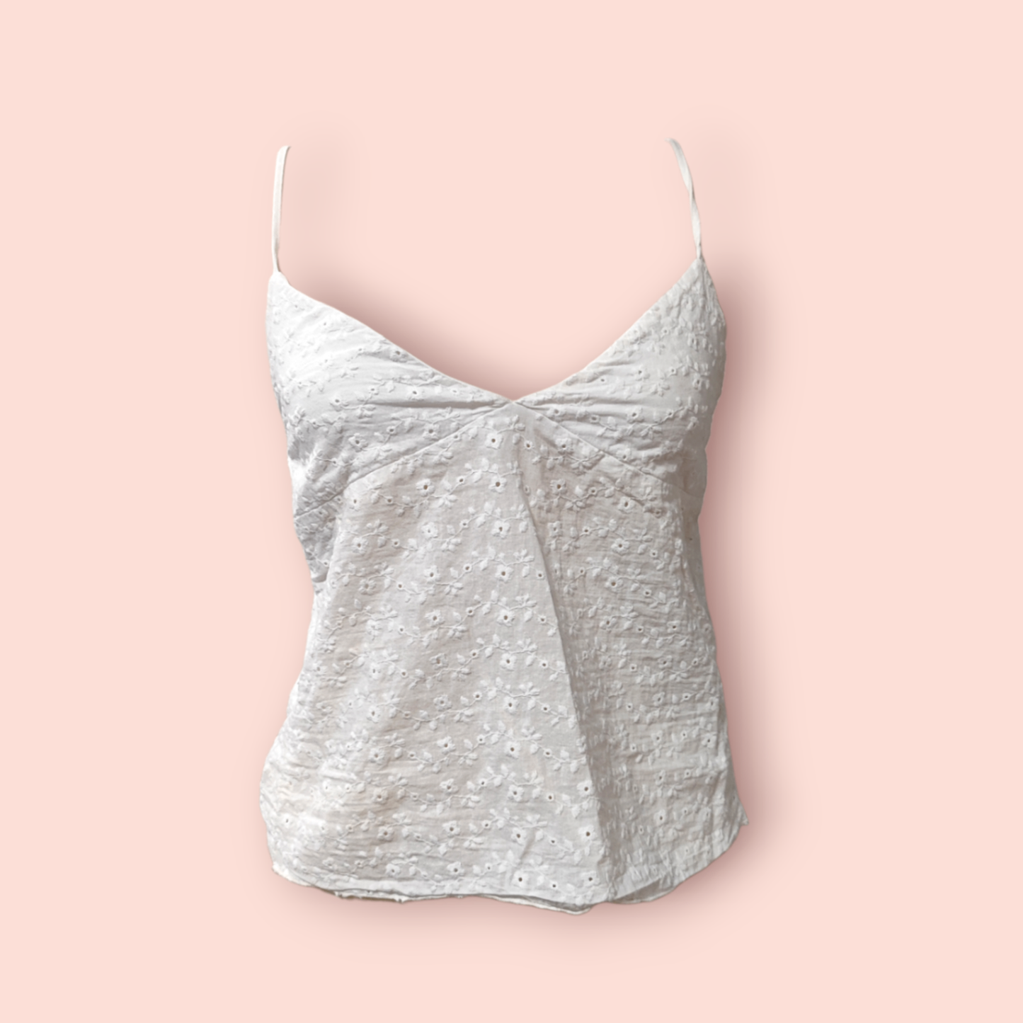 Brandy Melville Trägertop S Weiß mit Blumenmuster