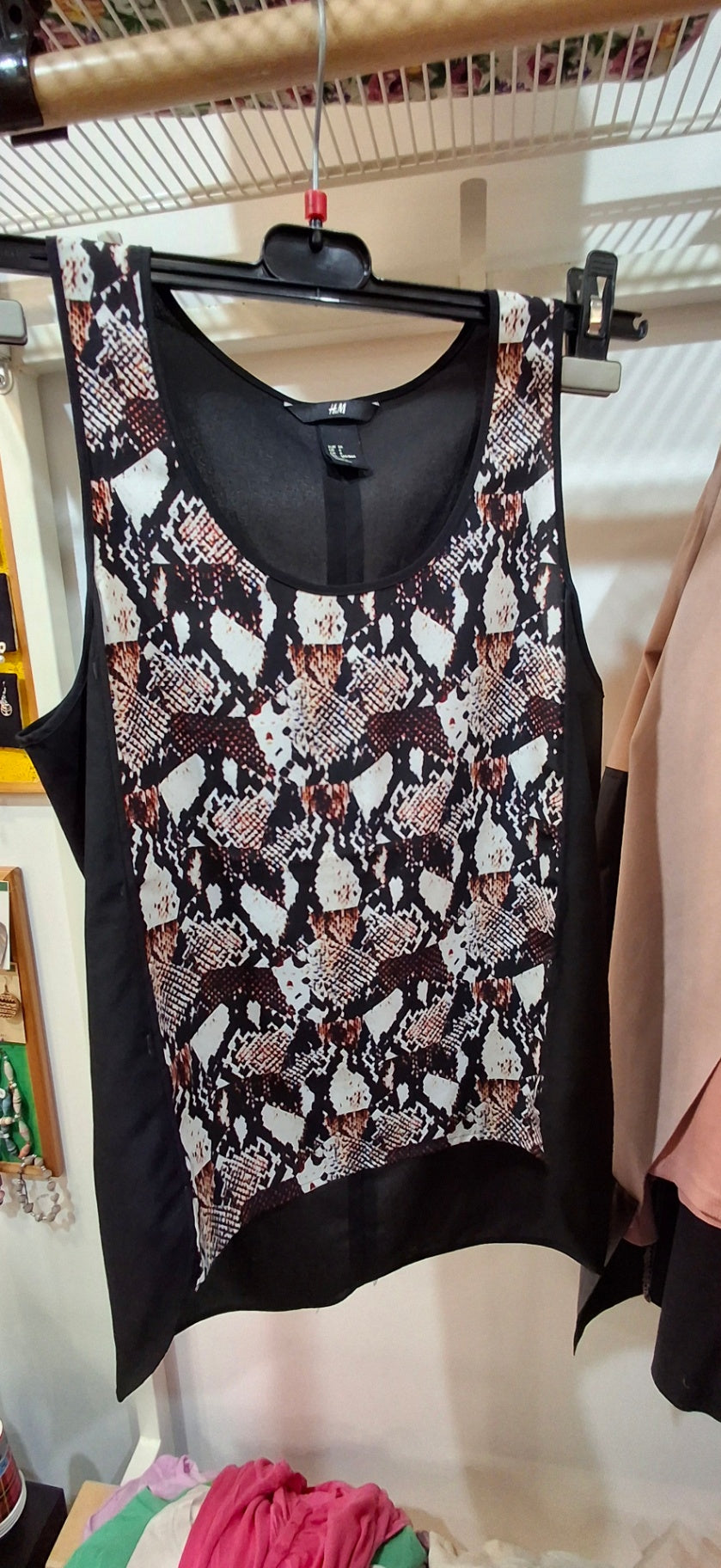 H&M Top M Schwarz, Weiß, Braun