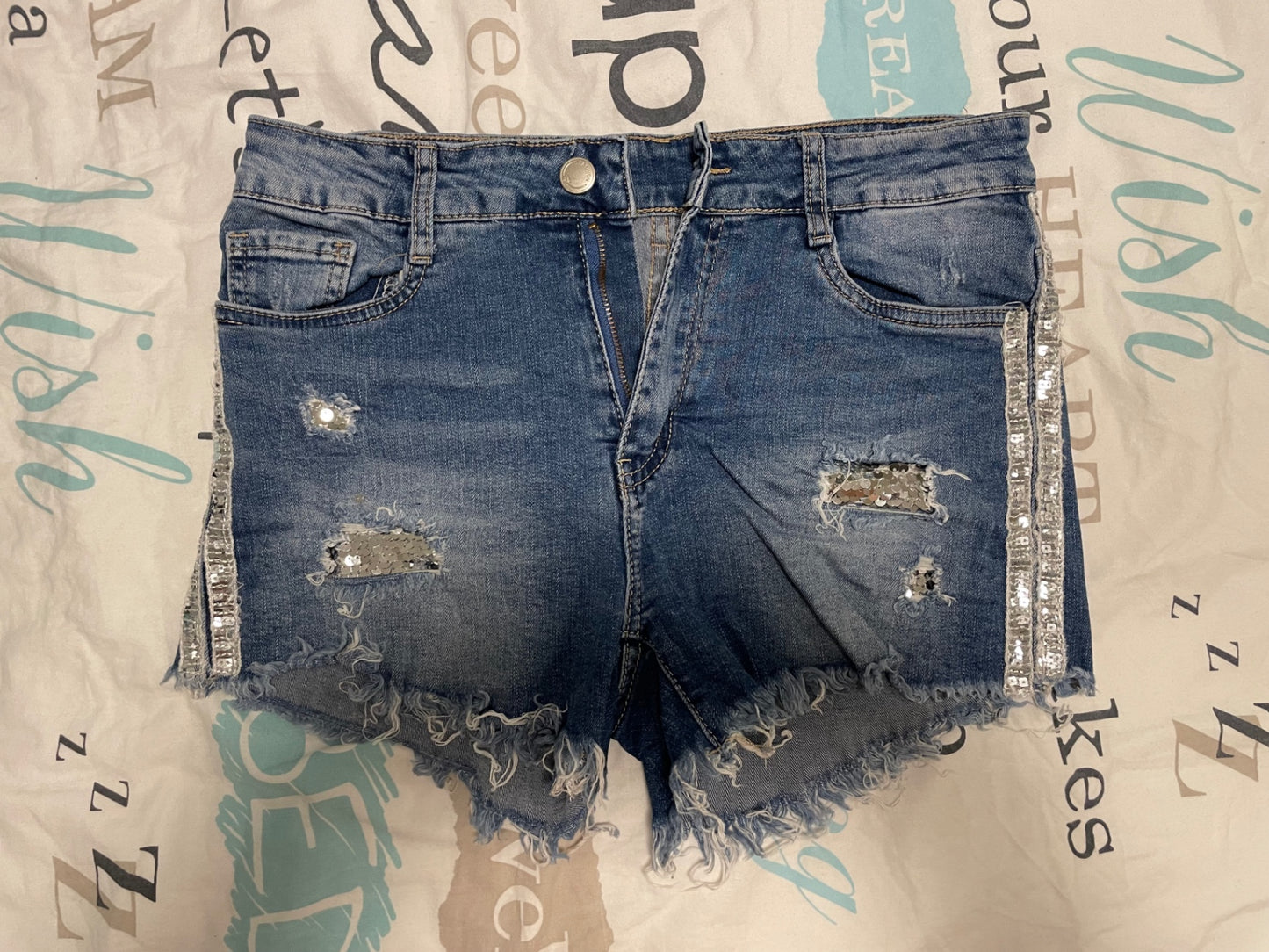 Shorts/Hotpans mit Glitzer M-L Blau