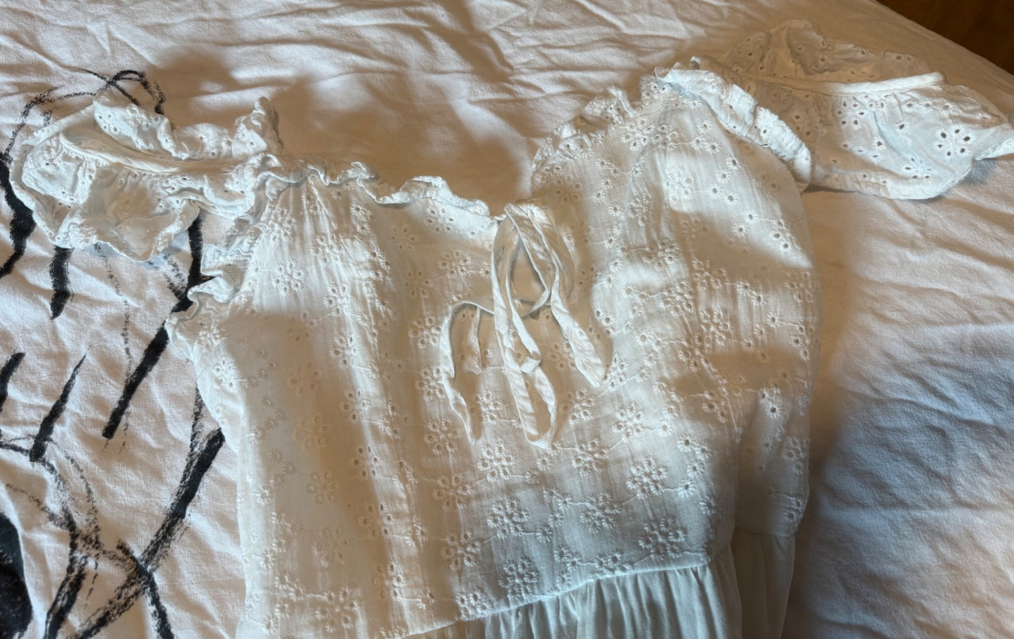 langes Kleid S-M Weiß