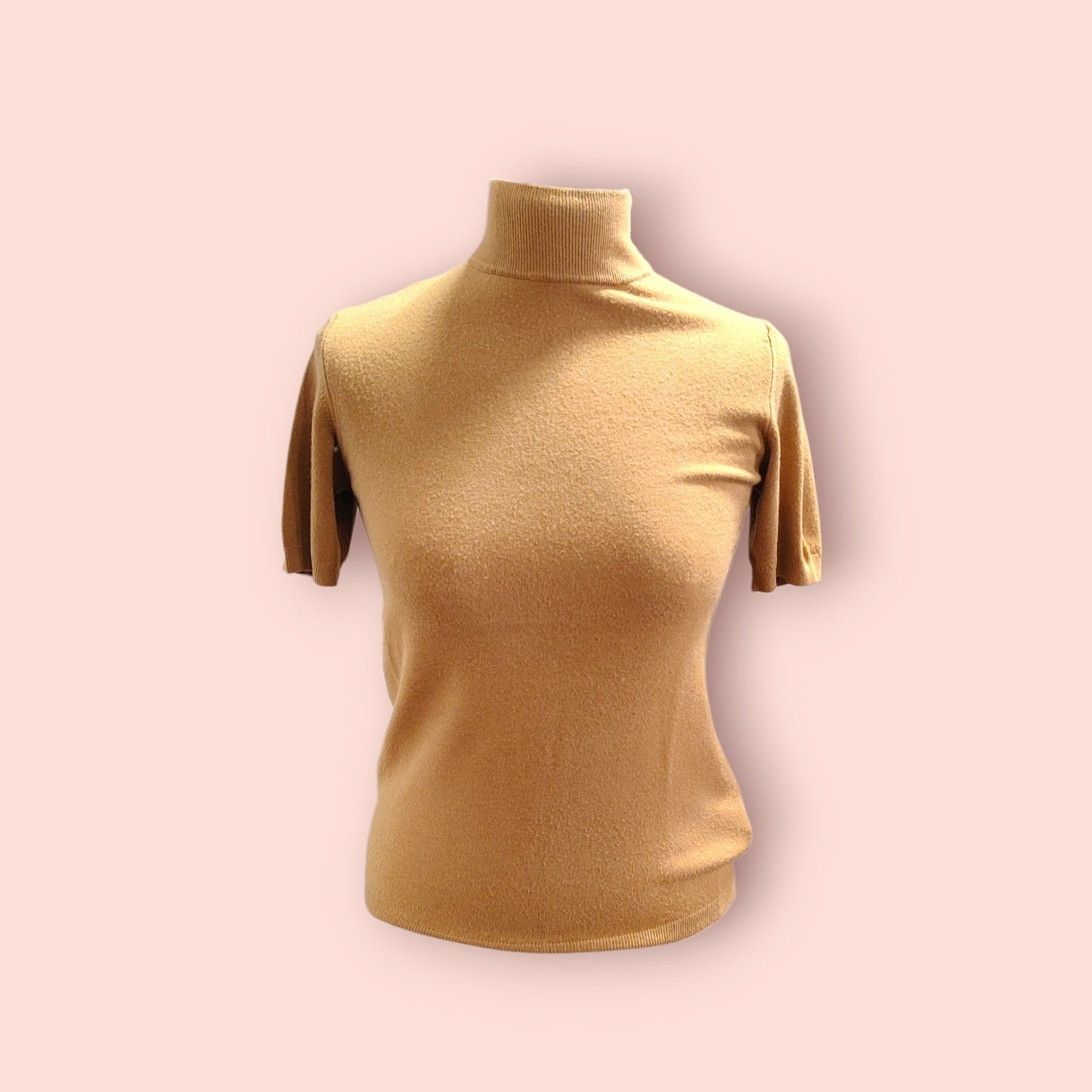 Rinascimento Rollkragenshirt M kurzarm braun/rot