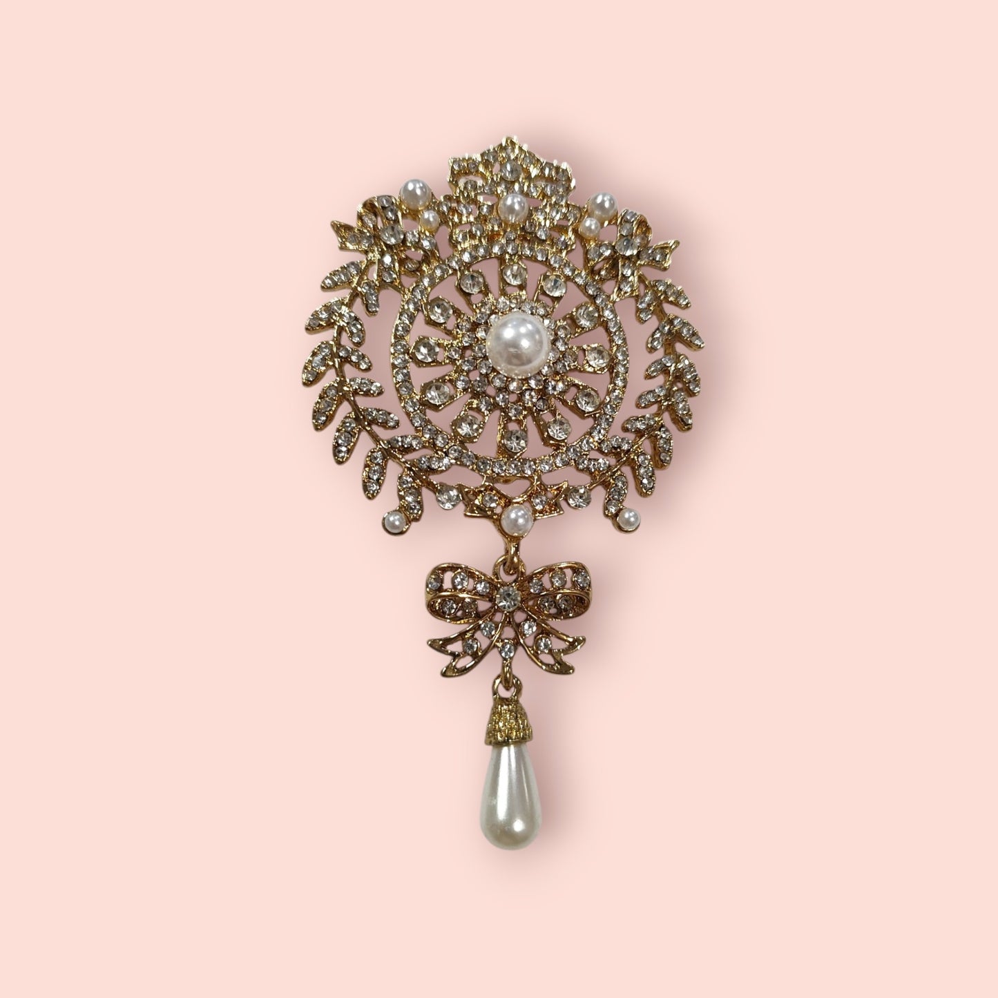 Vintage Brosche Gold und Weiß
