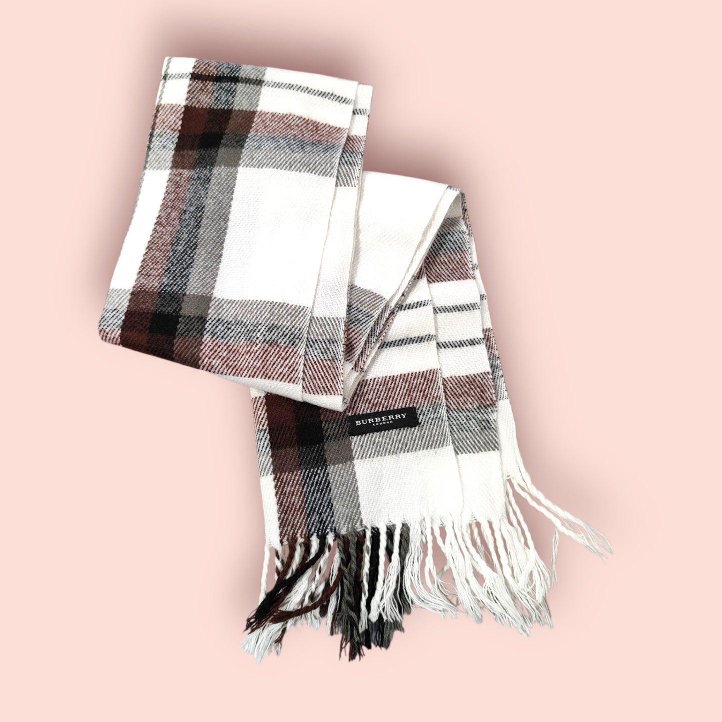 Burberry Schal Weiß, Schwarz, Braun