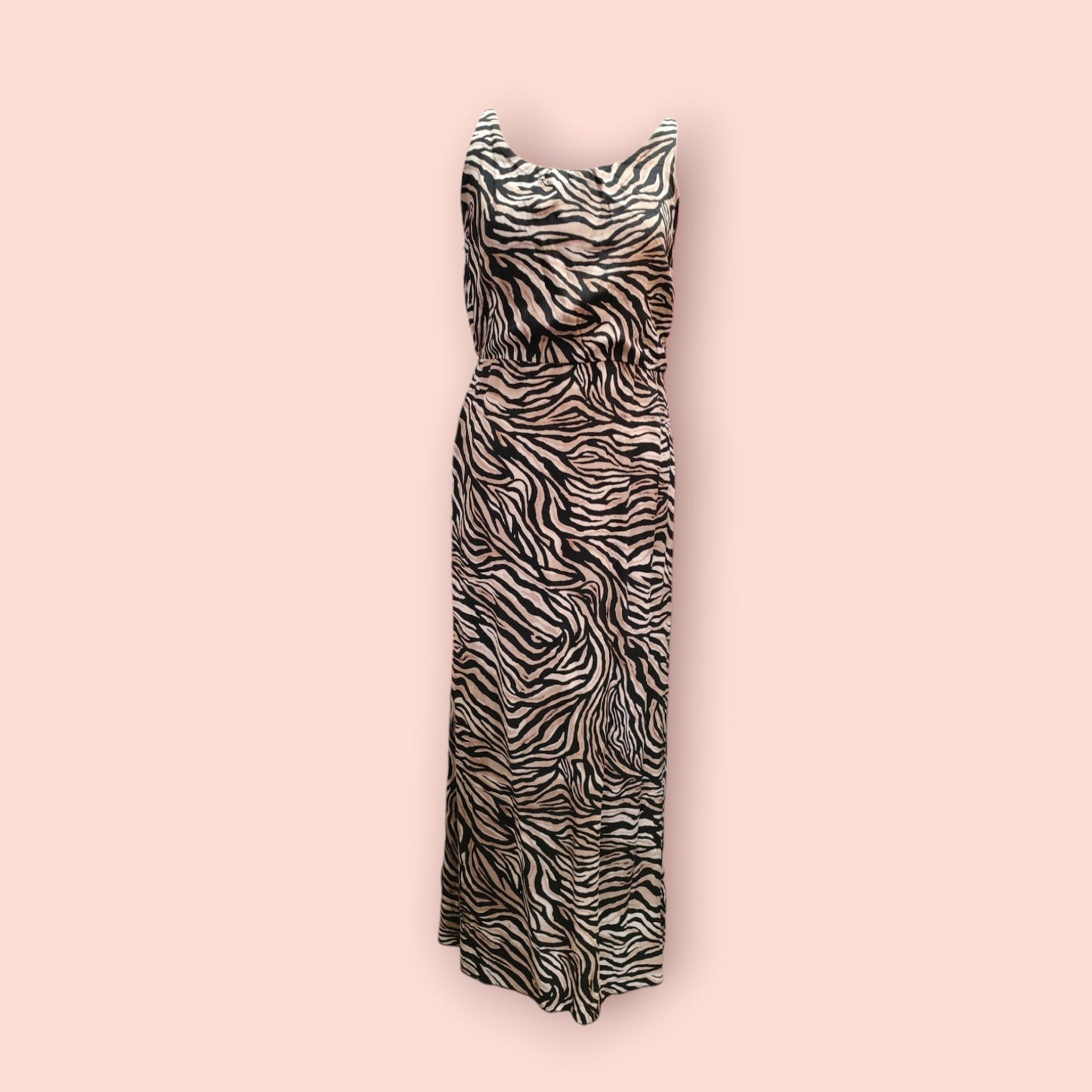 Hailys Kleid S Beige Schwarz Zebra Muster