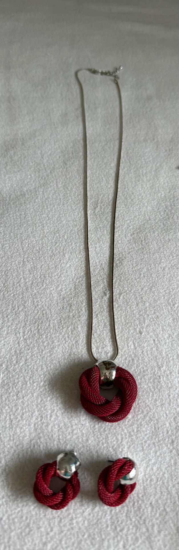Schmuckset Silber und Rot
