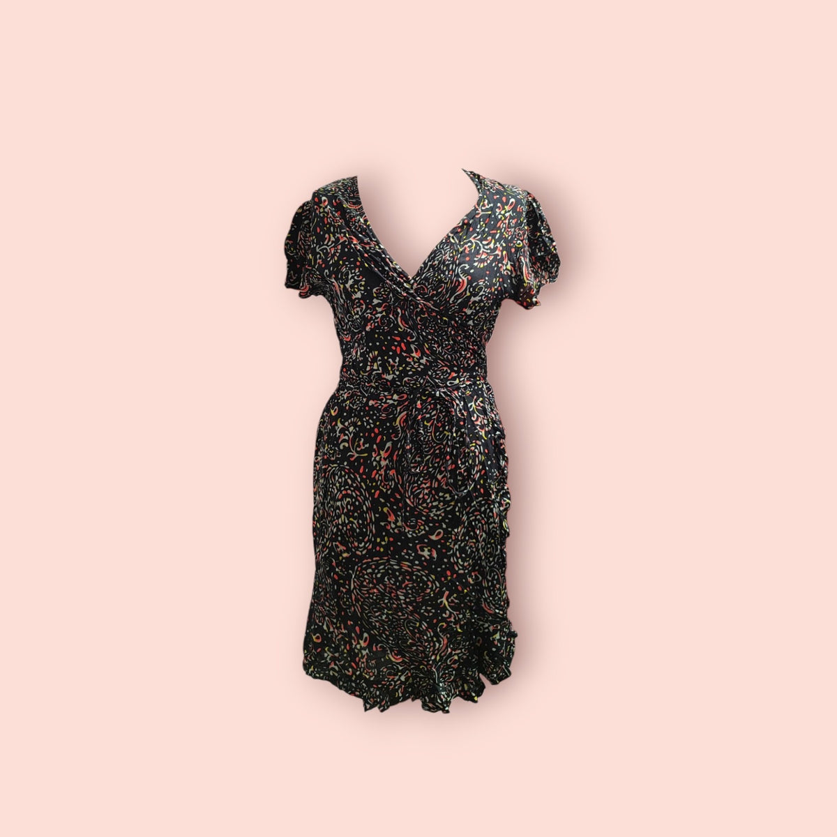 CULT Kleid Schwarz mit buntem Muster