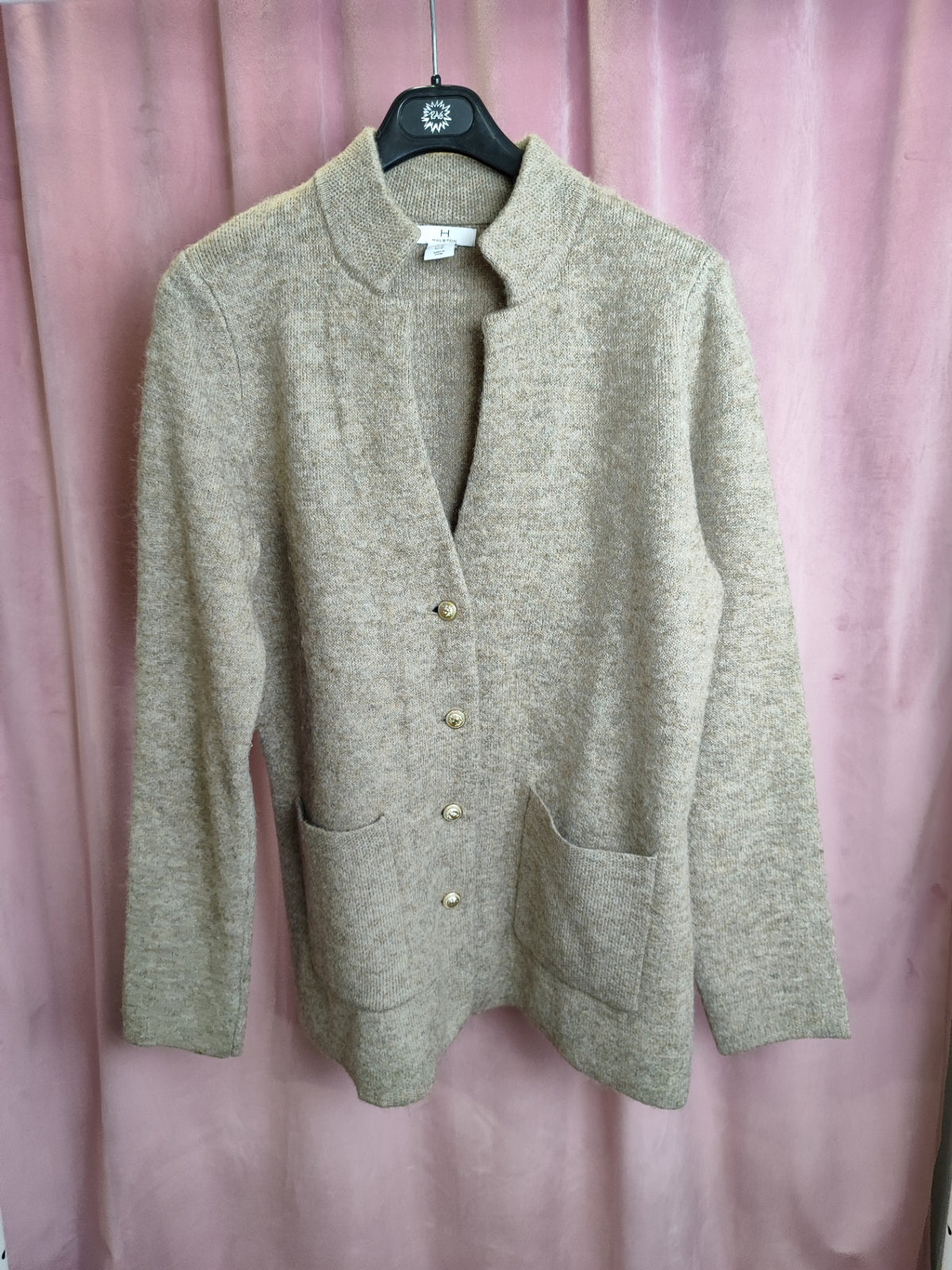 Halston Cardigan XL Beige / Dunkelblau