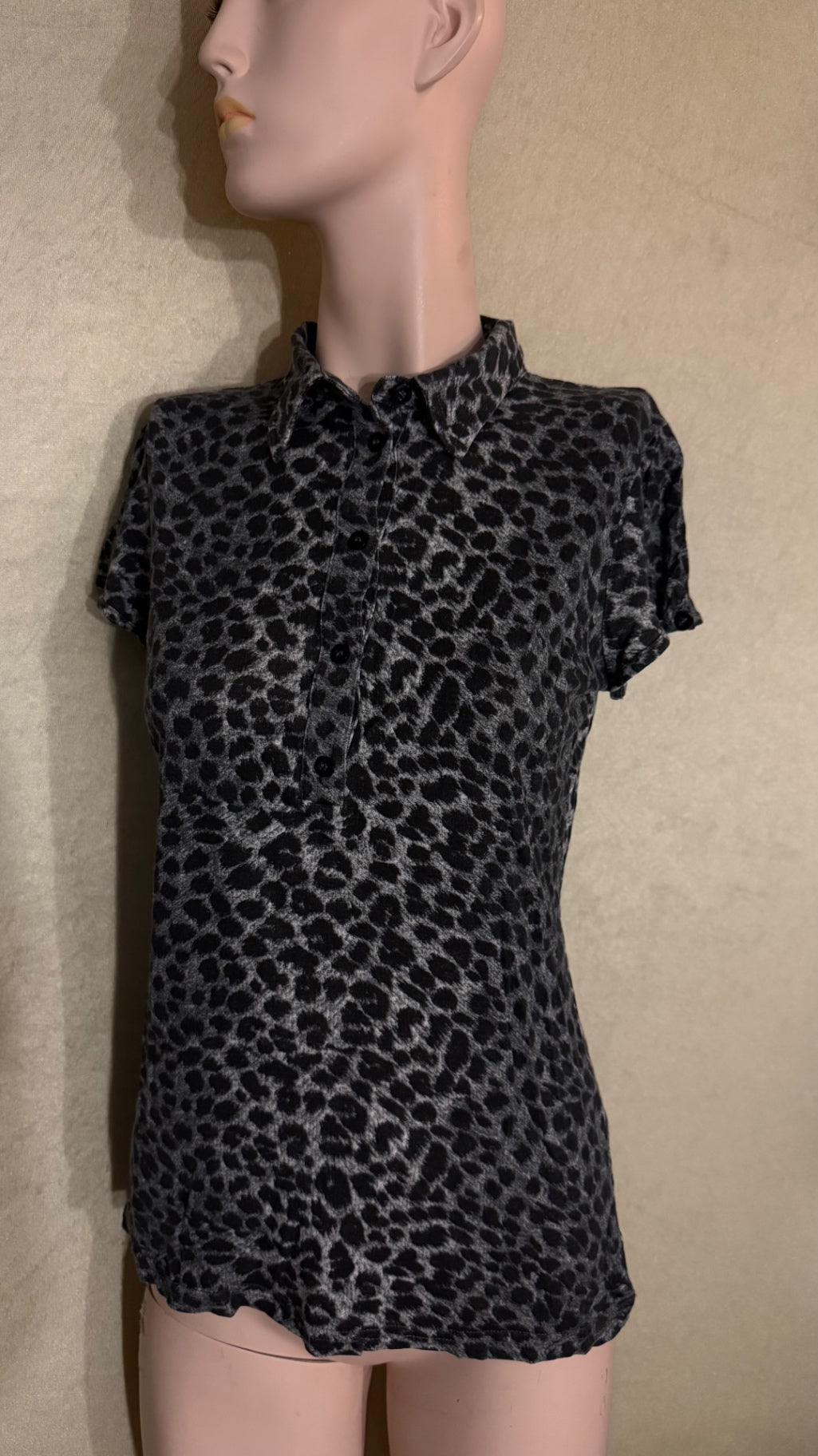 LINDEX Shirt S Grau und Schwarz