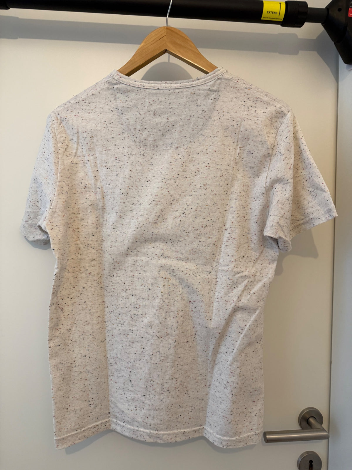 ZARA T-Shirt S Weiß mit bunten Farbkleksen