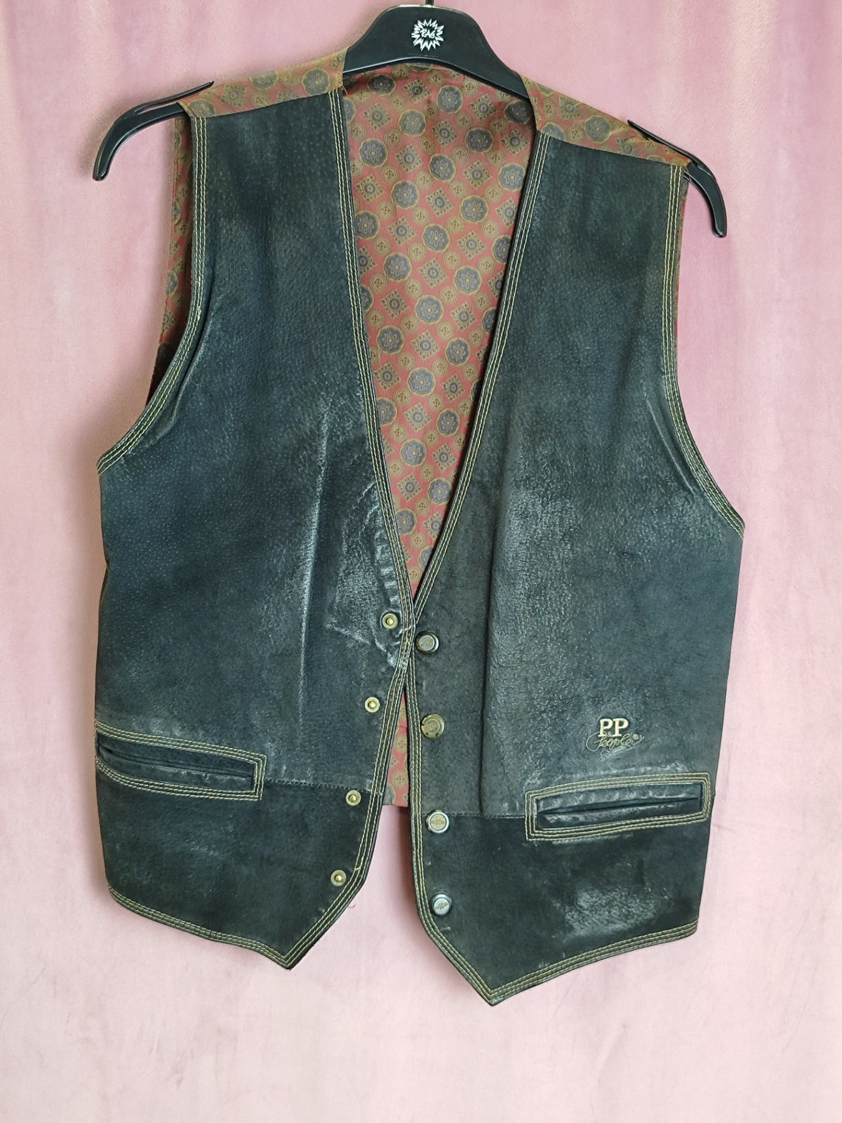 Leder Gilet XL