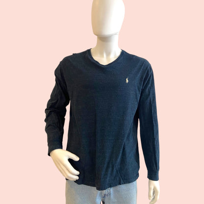 Ralph Lauren Langarmshirt L Grau meliert