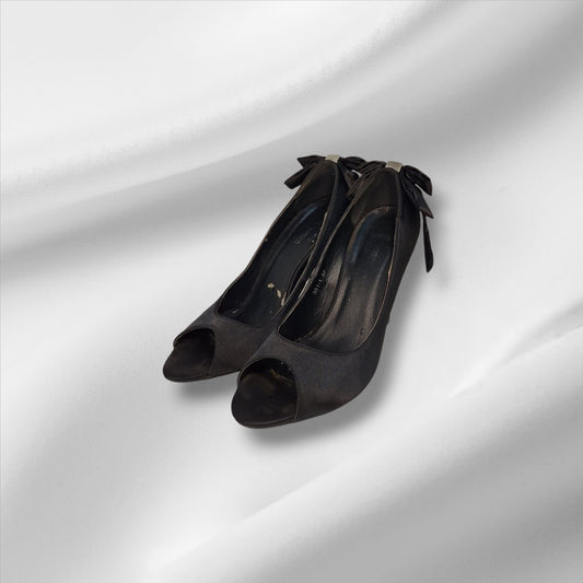 Just Woman Peeptoe-Pumps mit Masche 37 Schwarz