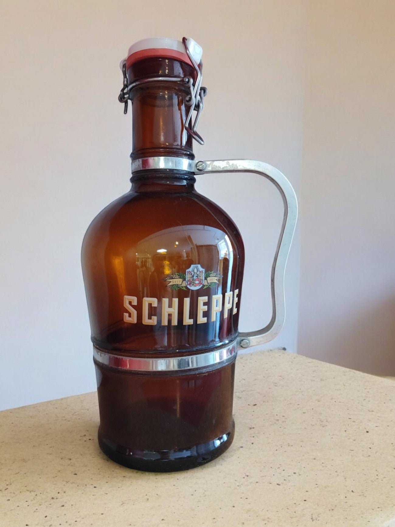 Antike Schleppe Glasflasche Braun