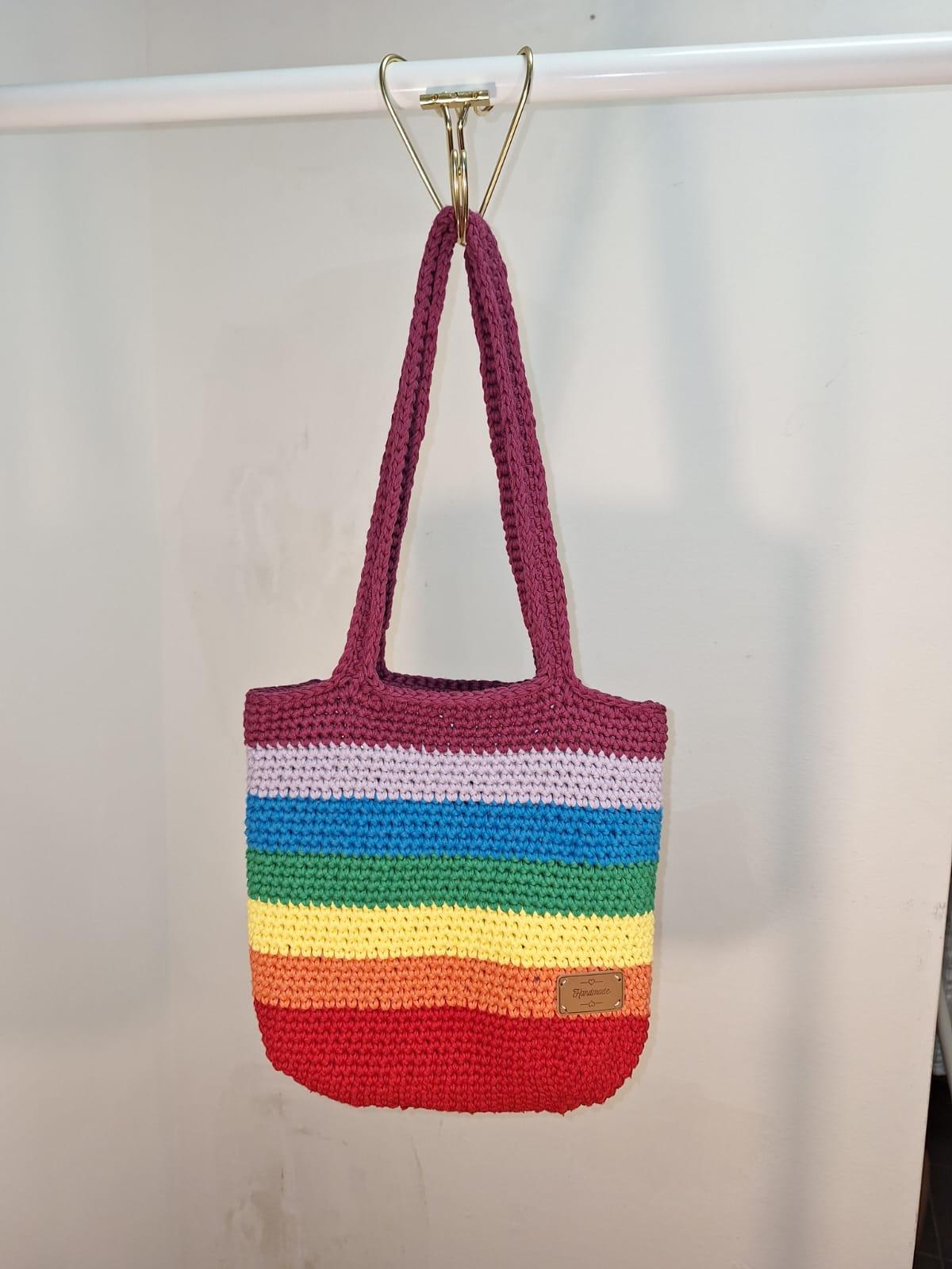 Handgemachte Tasche Regenbogenfarben