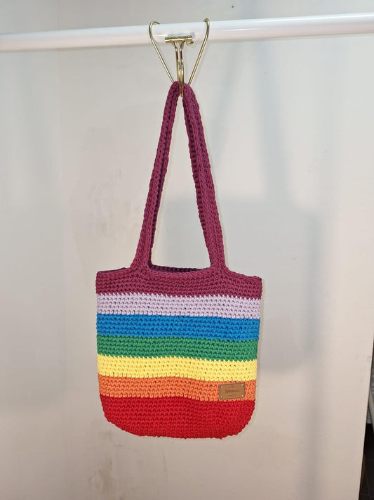 Handgemachte Tasche Regenbogenfarben