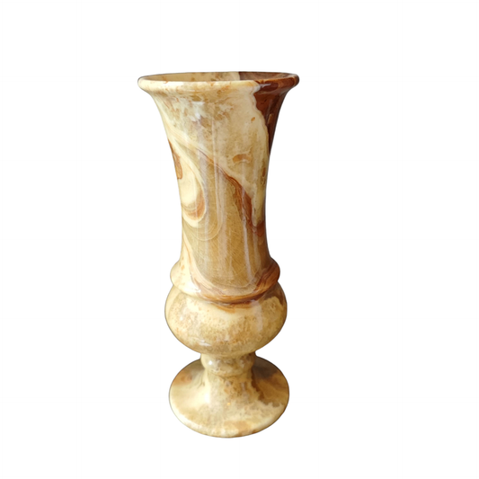 Vase Onyx Braun und Beige