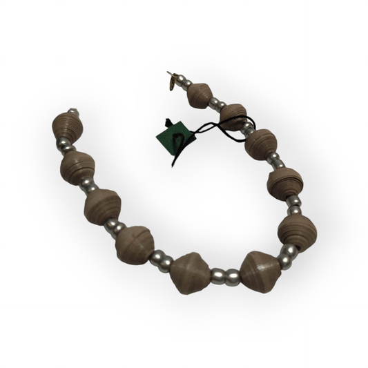 B Impuls Armband Beige und Silber