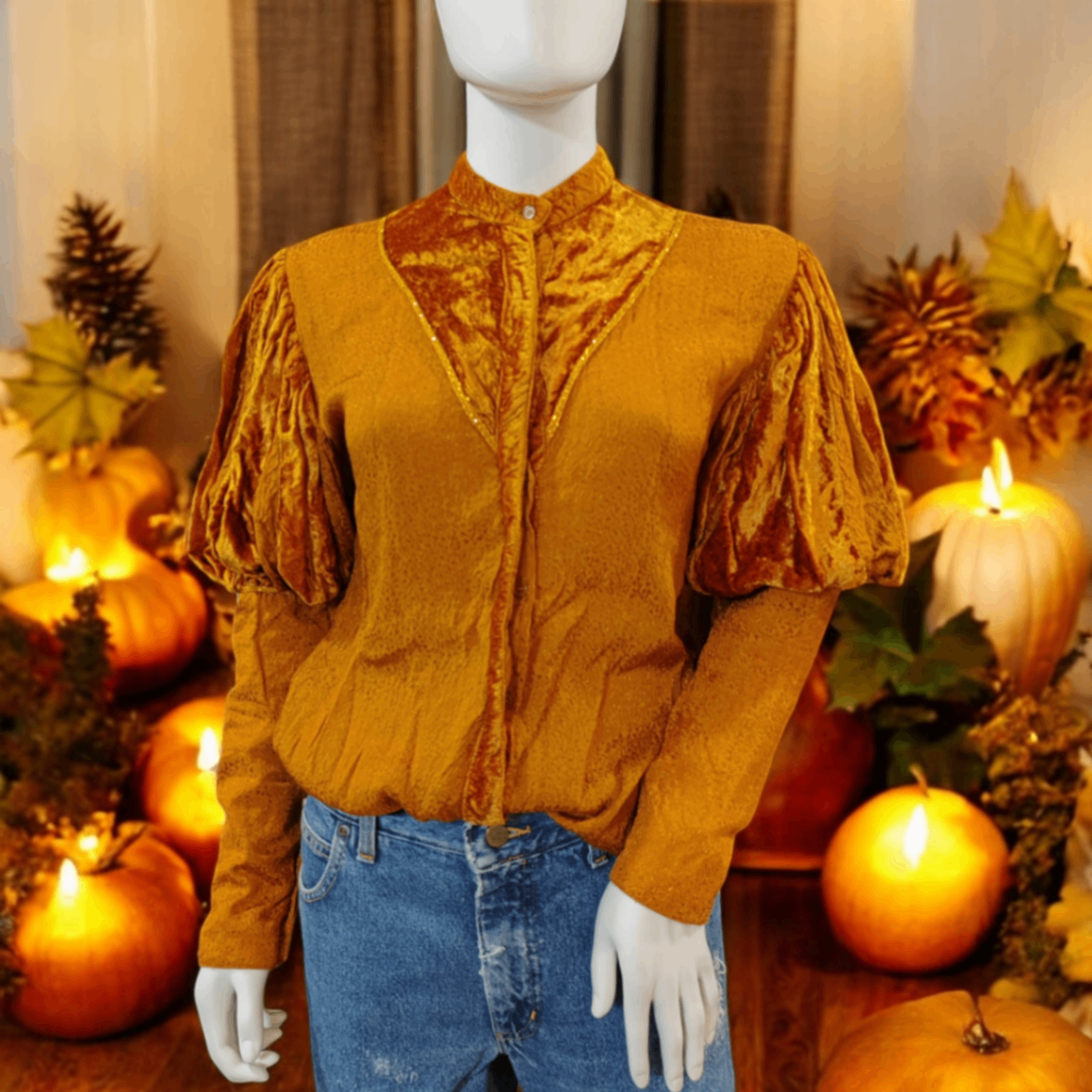 Vintage Bluse M Orange