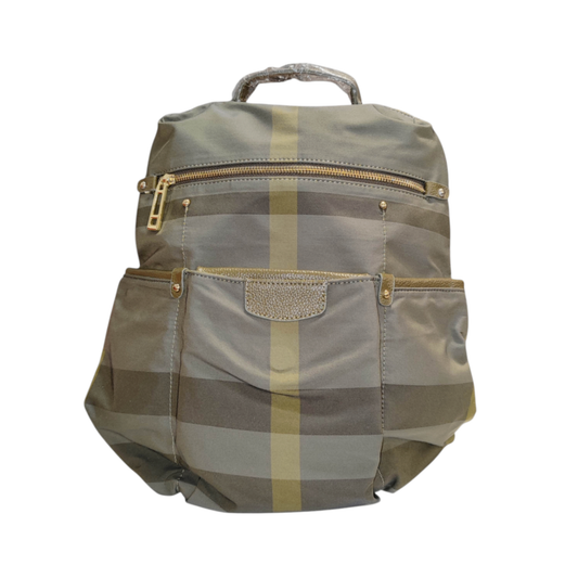 Rucksack Beige und Grün kariert