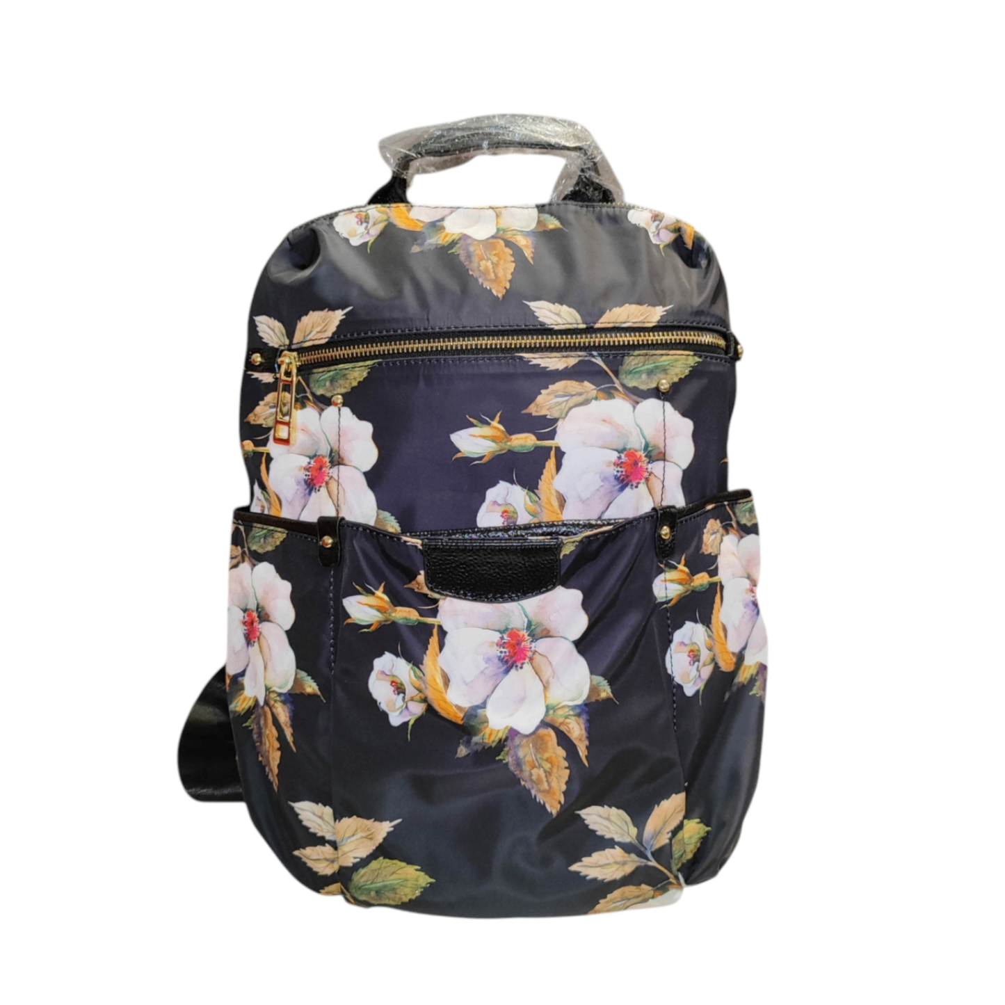 Rucksack Schwarz mit Blumenmuster