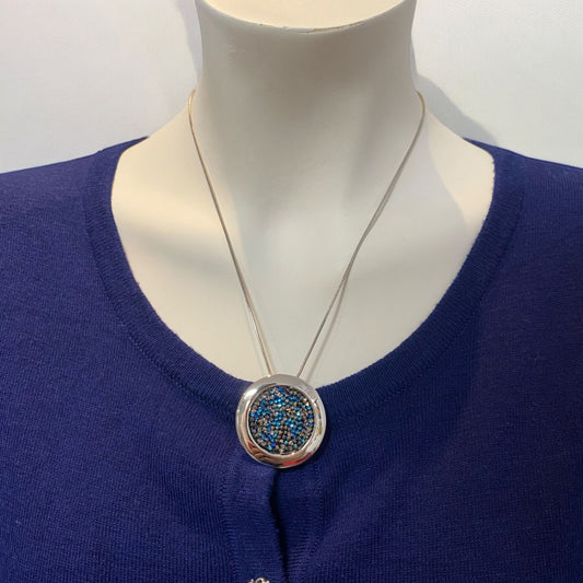 Crystal Vision Halskette & Anhänger mit Swarovski Kristallen Silber und Blau