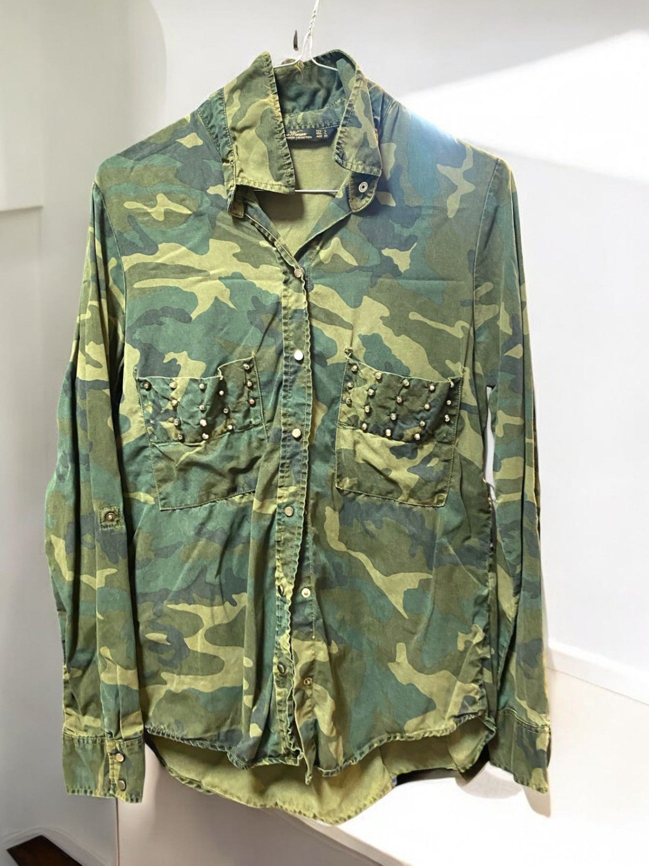 Zara Hemd L Camouflage