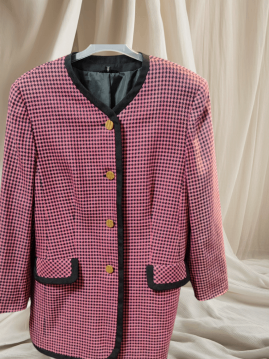 Vintage Blazer 44 Rosa und Schwarz