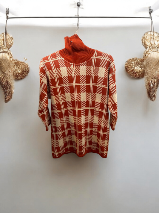 Pullover M Rot und Beige