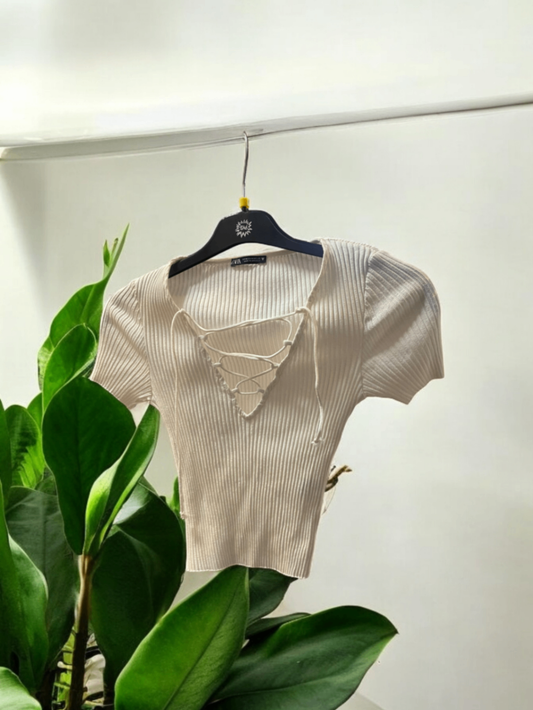 Zara Cropped Top M Weiß