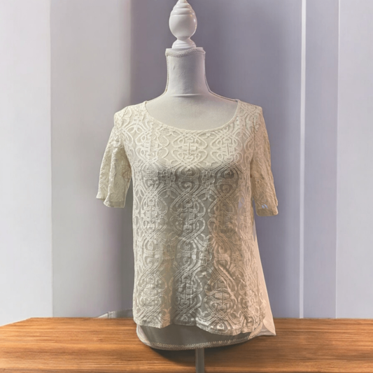 Memory & Co. Spitzenbluse S-M Beige