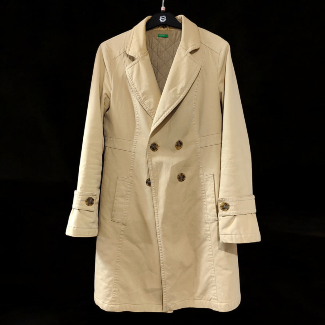 Benetton Trenchcoat gefüttert M Beige