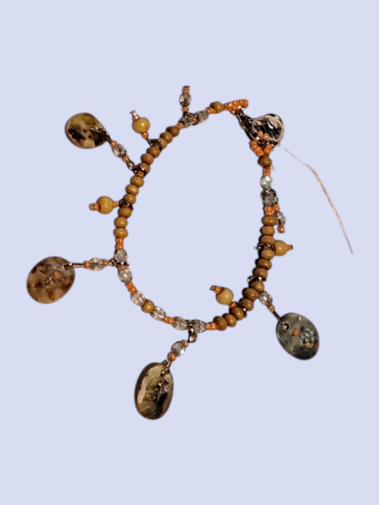 Perlen und Anhänger Armband Braun