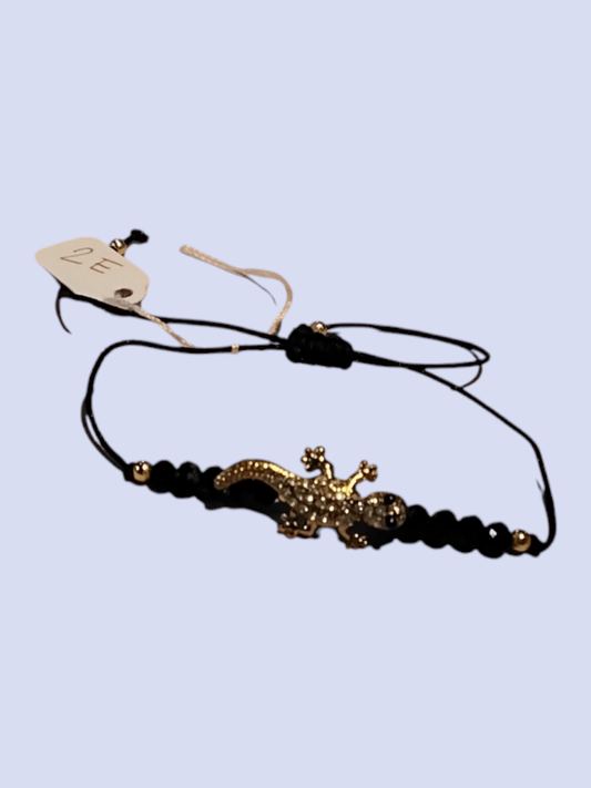 Gekko Armband Schwarz und Gold