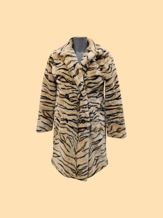 Giulia Fashion Mantel S Beige mit Tigermuster