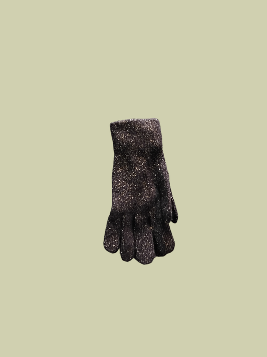 Handschuhe M Dunkel lila mit goldenen Elementen