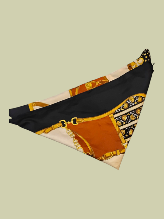 Tuch Schwarz, Braun, Beige, Gold